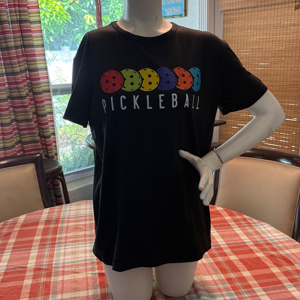 Black Pickleball Graphic T-Shirt